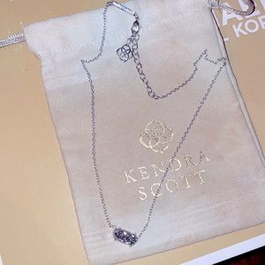Kendra Scott Ever Pendant Necklace Rhodium and platinum drusy NEW